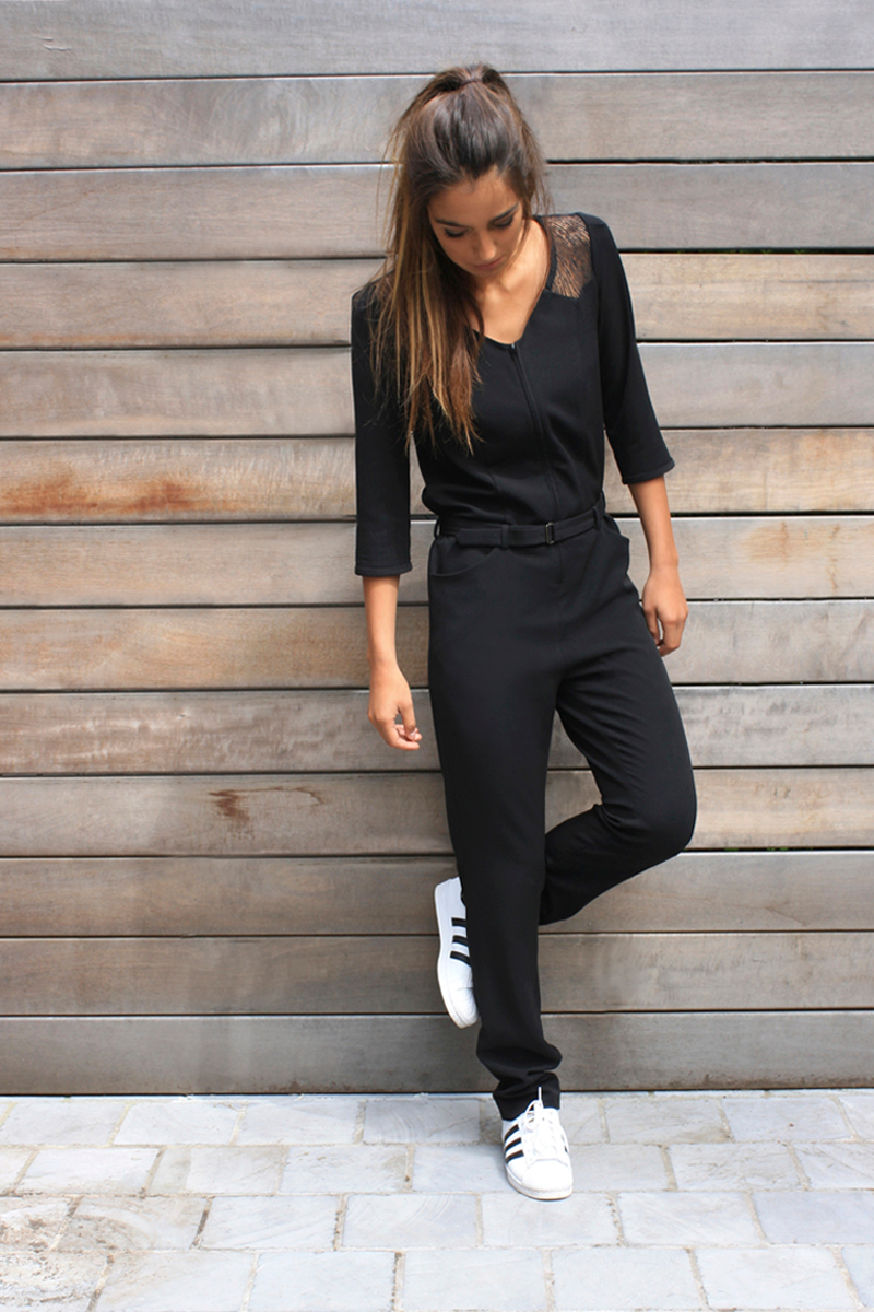 black winter jumpsuit